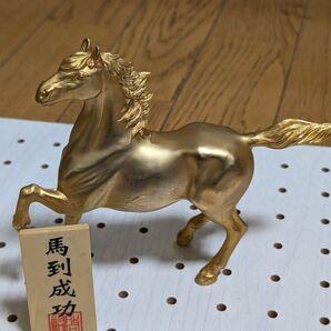 馬到成功/馬置物、馬オブジェ、ゴールドカラーオブジェ