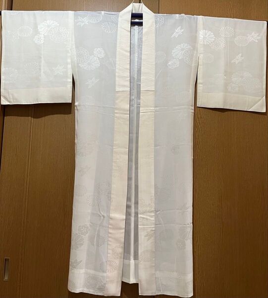 長襦袢②単衣 正絹 袖無双 織柄半衿付き トール 裄長サイズ