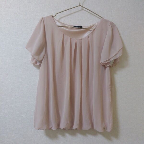 Pleu voir 半袖 シフォン ブラウス ピンク LL
