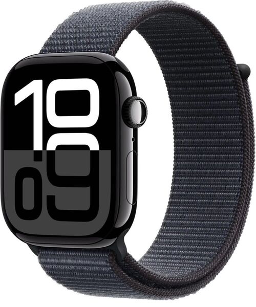 Apple Watch Series 10(GPSモデル)- 46mmジェットブラックアルミニウムケースとインクスポーツループ