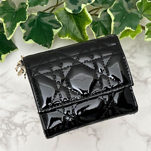 ディオール ロータスウォレット 折り財布 現行品 ブラック Dior
