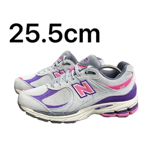 New Balance M 2002 グレー ピンク 25.5cm ホワイト ニューバランス 2002R 白 パープル スニーカー