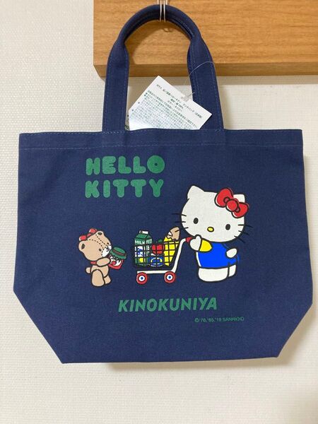 紀ノ国屋 紀伊國屋 KINOKUNIYA ハローキティ ランチバッグ ネイビー