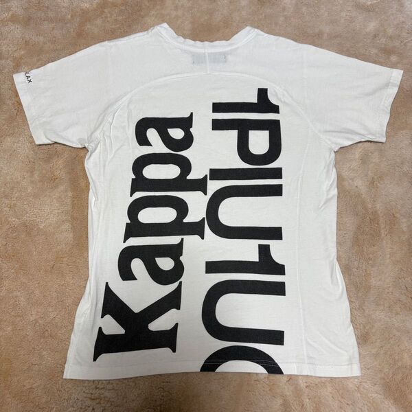 1PIU1UGUALE3 ウノピュウ Kappa コラボ Tシャツ ホワイト バックプリント コットン 折り鶴