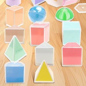 【新品】図形模型 12点セット展開図 小学生 子ども 算数 四角 立体 図形