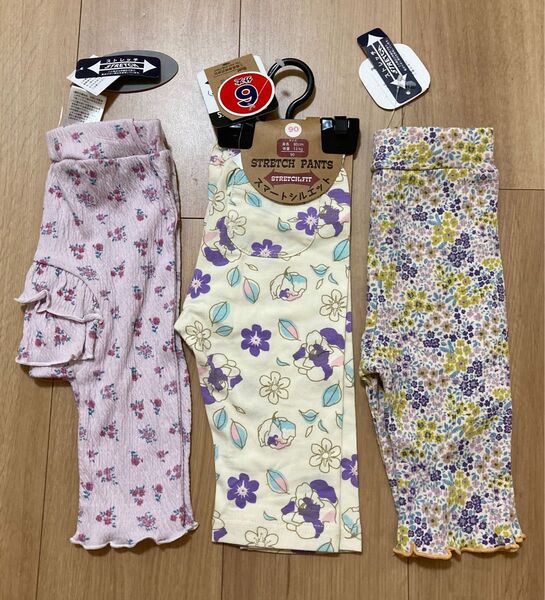 【新品】女の子用6分丈パンツ 7分丈パンツ 女の子用ストレッチパンツ レギンス スパッツ 3点まとめ売り♪