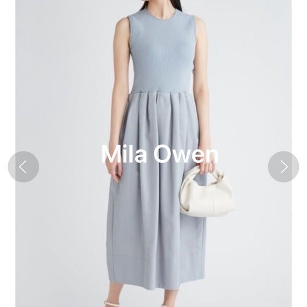 Mila Owen ミラオーウェン ニットドッキングコクーンシルエットワンピース