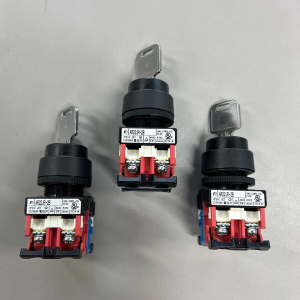 富士電機機器制御 AR22JR-2B キー付セレクタスイッチ 3個セット