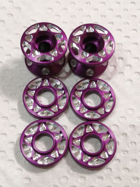 加工ローラー アルミ 13mm 13-12 2段 パープル 紫 マシニング CNC 15437 15398 タミヤ ミニ四駆 5星