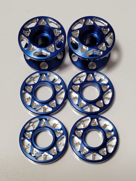 加工ローラー 13mm 13-12 2段 ダークブルー 濃青 マシニング CNC加工 15437 15398 ミニ四駆 5星