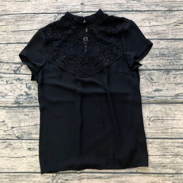 エイチアンドエム ブラックレース 半袖 トップス レーシートップス H&M