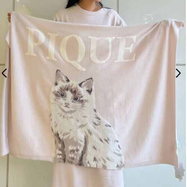 未使用タグ付き ジェラートピケ CATジャガードブランケット