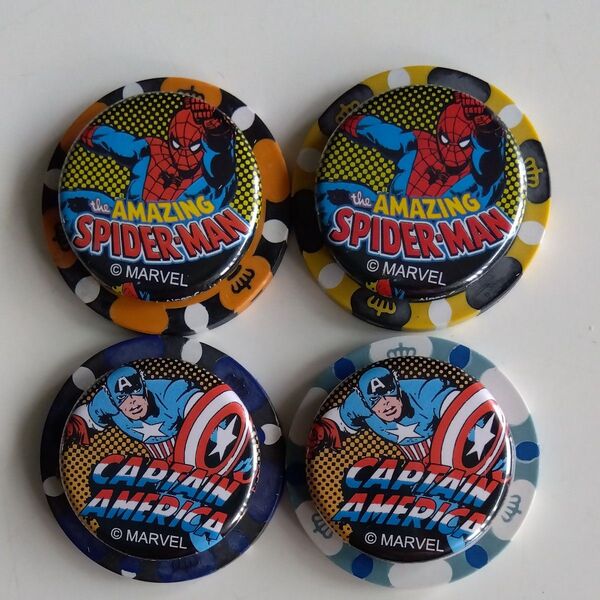 ハンドメイドゴルフマーカー4個セット スパイダーマン キャプテンアメリカ