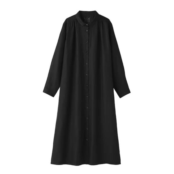 新品タグ付き★無印良品 リネン 洗いざらし長袖シャツワンピース Sサイズ 定価6990円