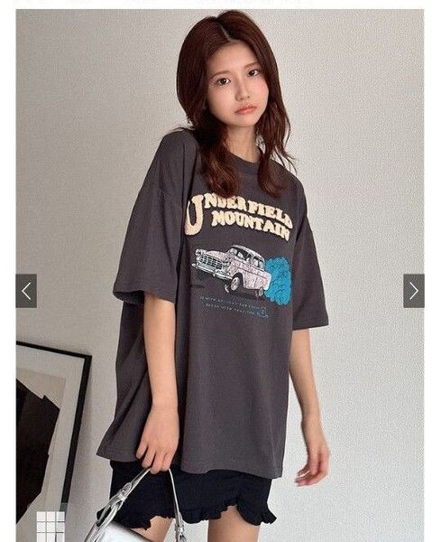 GRL グレイル ロゴサガラ刺繍ビッグTシャツ/F