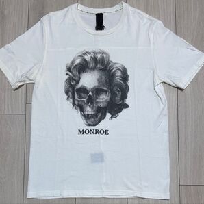 Bias/バイアス デッドマンシリーズ "MONROE"スカル Tシャツ Lサイズ 白 マリリンモンロー
