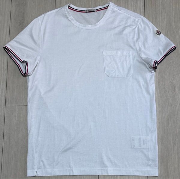 モンクレールクルーネック Tシャツ トリコロールライン 半袖 Mサイズ MONCLER トップス
