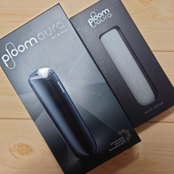 一部店舗限定品 新品未開封 ジェットブラック プルーム オーラ Ploom AURA スターターキット ルナシルバー バックカバー