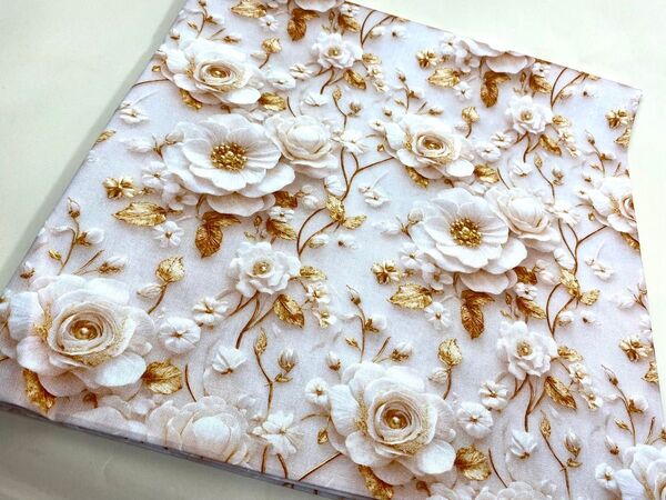 USAシーチング綿100%生地幅110cm×100cm.6533.金葉花