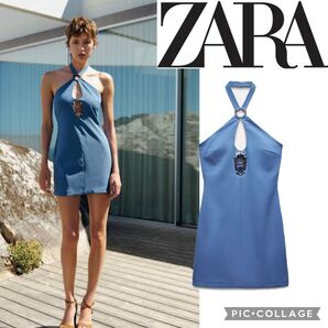 完売品 新品タグ付き ZARA ザラ ホルターネック ワンピース ミニワンピース