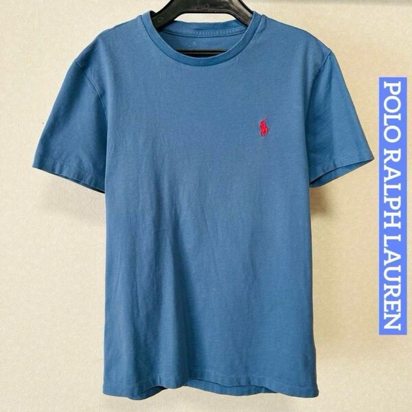 ポロラルフローレン クルーネック 半袖Tシャツ ブルー キッズ