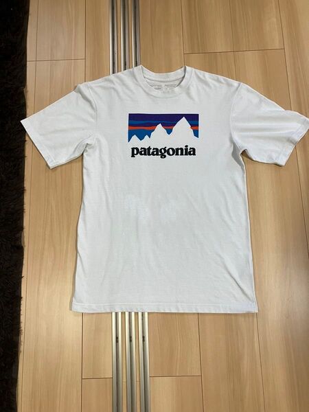 patagonia ホワイト Tシャツ 前プリント!