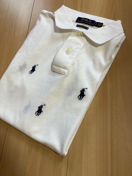 POLO RALPH LAUREN ホワイト レア柄ポロシャツ値下げ !本日配送!