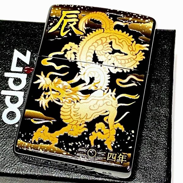 新品 ZIPPO 令和6年 干支 辰 黒チタン 龍 竜 和柄 ジッポーライター