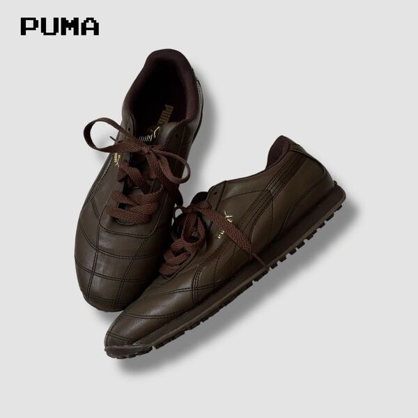 PUMA プーマ レザースニーカー ダークブラウン 26.0cm archive