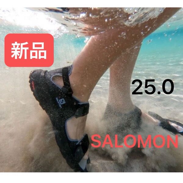 新品 サロモン 25cm アウトドアサンダル スポーツサンダル ストラップサンダル メンズ キャンプ 川遊び 海
