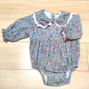 ベビー服 テータテート バースデイ ロンパース 長袖 花柄 80サイズ