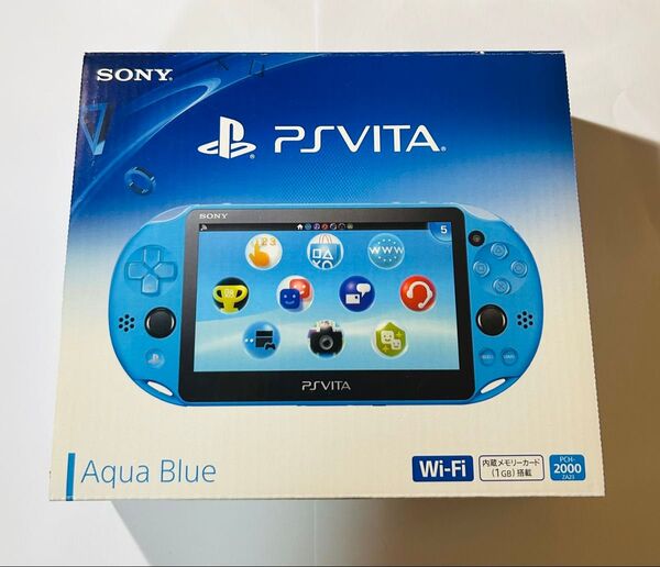 美品 PS VITA PCH 2000 アクアブルー プレイステーション ヴィータ SONY メモリーカード16GBセット