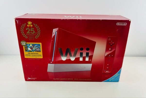 美品 完備品 wii 25th マリオ 25周年 スーパーマリオ レッド Nintendo 赤