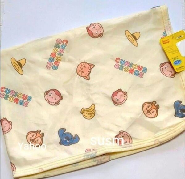 おさるのジョージ 冷感ケット ブランケット ひざ掛け 寝具 キッズ ベビー 絵本 お昼寝 冷感 タオルケット 毛布 バースデイ