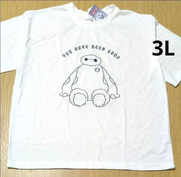 ベイマックス Tシャツ ディズニー 3L 大きめサイズ レディース 刺繍 Disney 半袖Tシャツ カットソー