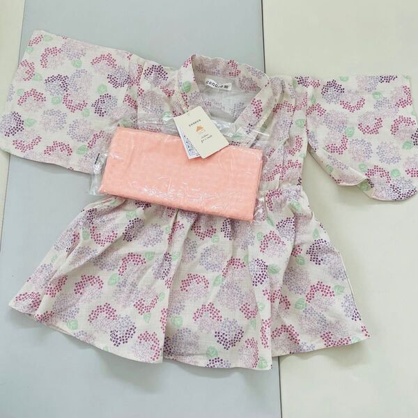 新品 女の子 浴衣 ワンピース ドレス 90 95 コノコ 祭り ベビー セット 花柄