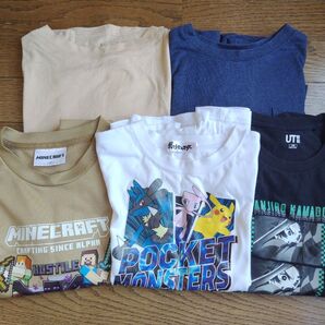 訳あり Tシャツ 130 半袖 まとめ売り トップス 男の子 ポケモン マイクラ マインクラフト 鬼滅の刃 無地 プリント