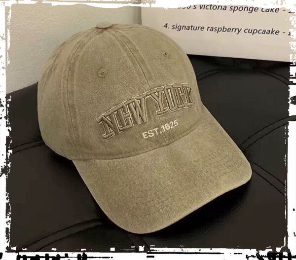 キャップ NEW YORK 男女兼用 デニム調 帽子 日除け アウトドア 韓国