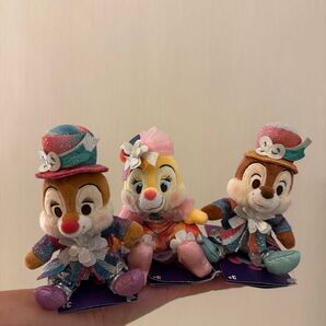 【 香港ディズニー 20周年 】 【新商品】ショルダープラッシュ チップ デール クラリス 3点セット
