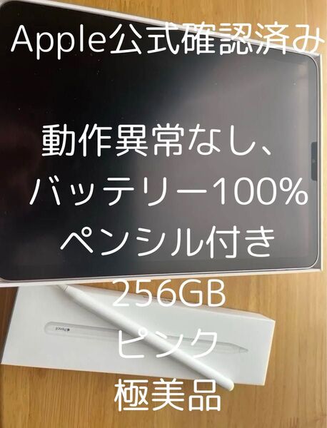iPad Air 第5世代 ピンク 256GB アップルペンシル付きWiFiモデル【箱付き】