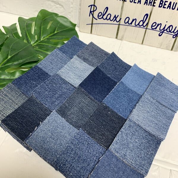 used デニム 5×5 はぎれ ハギレ ハンドメイド 材料 手芸 生地 リメイク デニムリメイク デニムハギレ 工作