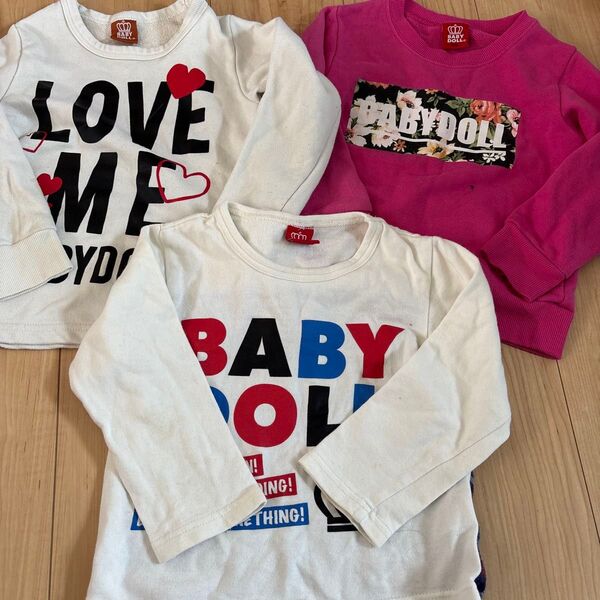セット トレーナー 長袖 キッズ 女の子 baby doll ベビド ベビードール トップス 春 秋 冬 薄手 可愛い おしゃれ
