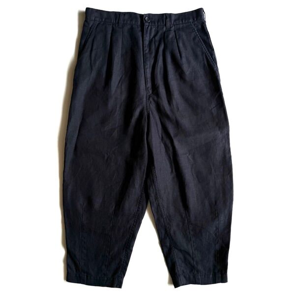 《美品》 COMME des GARCONS HOMME コムデギャルソン オム ワイド スラックス パンツ 麻 リネン M