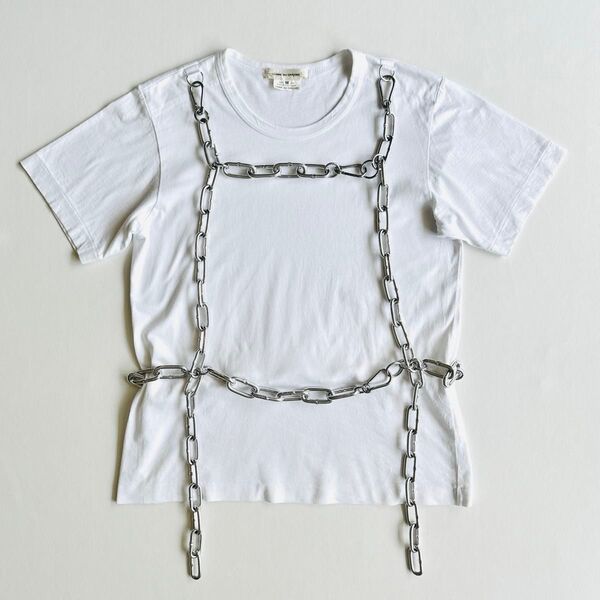 《美品》19ss COMME des GARCONS コムデギャルソン チェーン ハーネス Tシャツ ホワイト M
