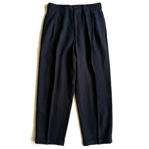 《美品》COMME des GARCONS HOMME コムデギャルソン オム 田中オム ワイド スラックスパンツ 麻 リネン M