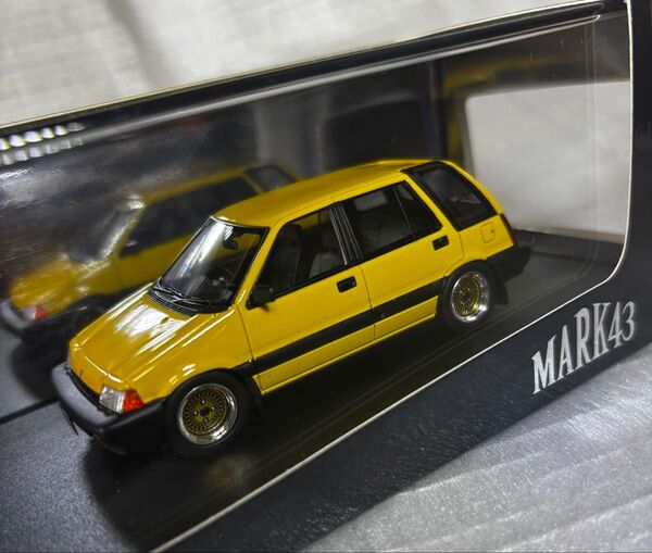 1/43 ミニカー MARK43 HONDA シビックシャトル カスタマイズ Ver. イエロー 昭和 旧車 4WD