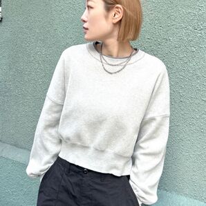 アングリッド コットン混ショートルーズニット