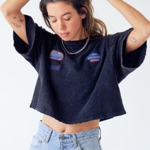 アングリッド エンブロイダリーダメージロゴTee