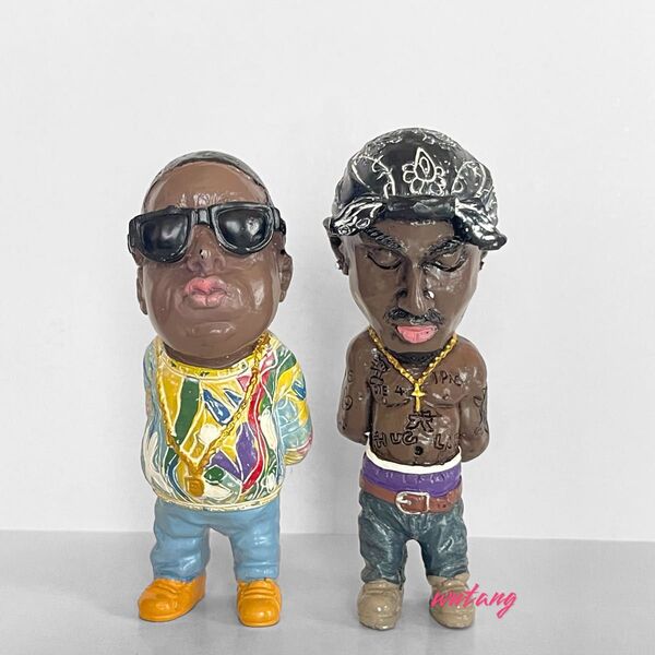 tupac 2pac Biggie ビギー フィギュア ラッパー hiphop ヒップホップ インテリア 置物 ディスプレイ 黒
