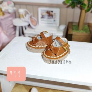 リボン ドールシューズ No.711 ブラウン イーマリー リカちゃん ネオブライス ミディブライス アイシードール 靴